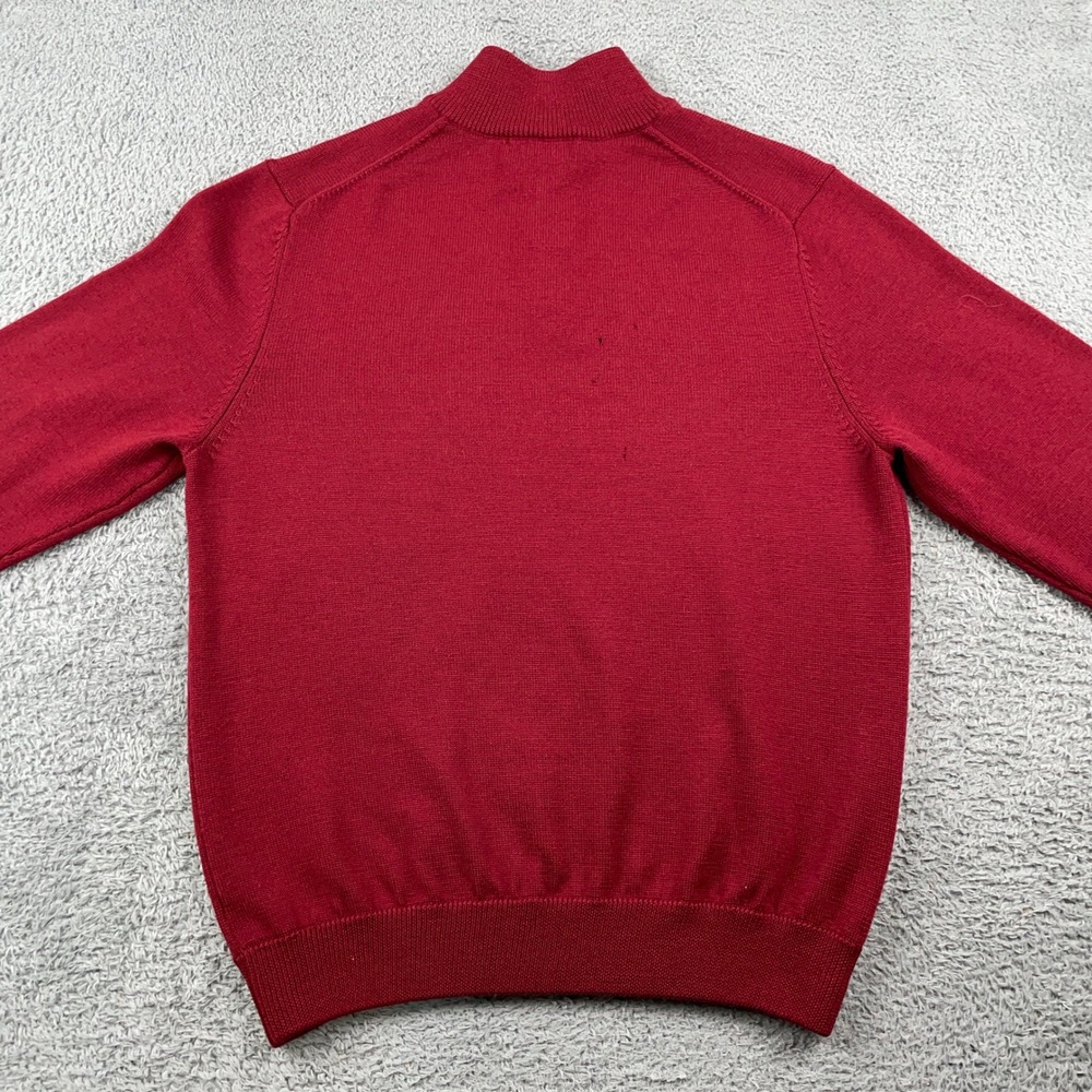 Brooks Brothers Sweater Mens Medium Red 1/4 Zip Italian Merino Wool Pullover - Picture 4 of 11